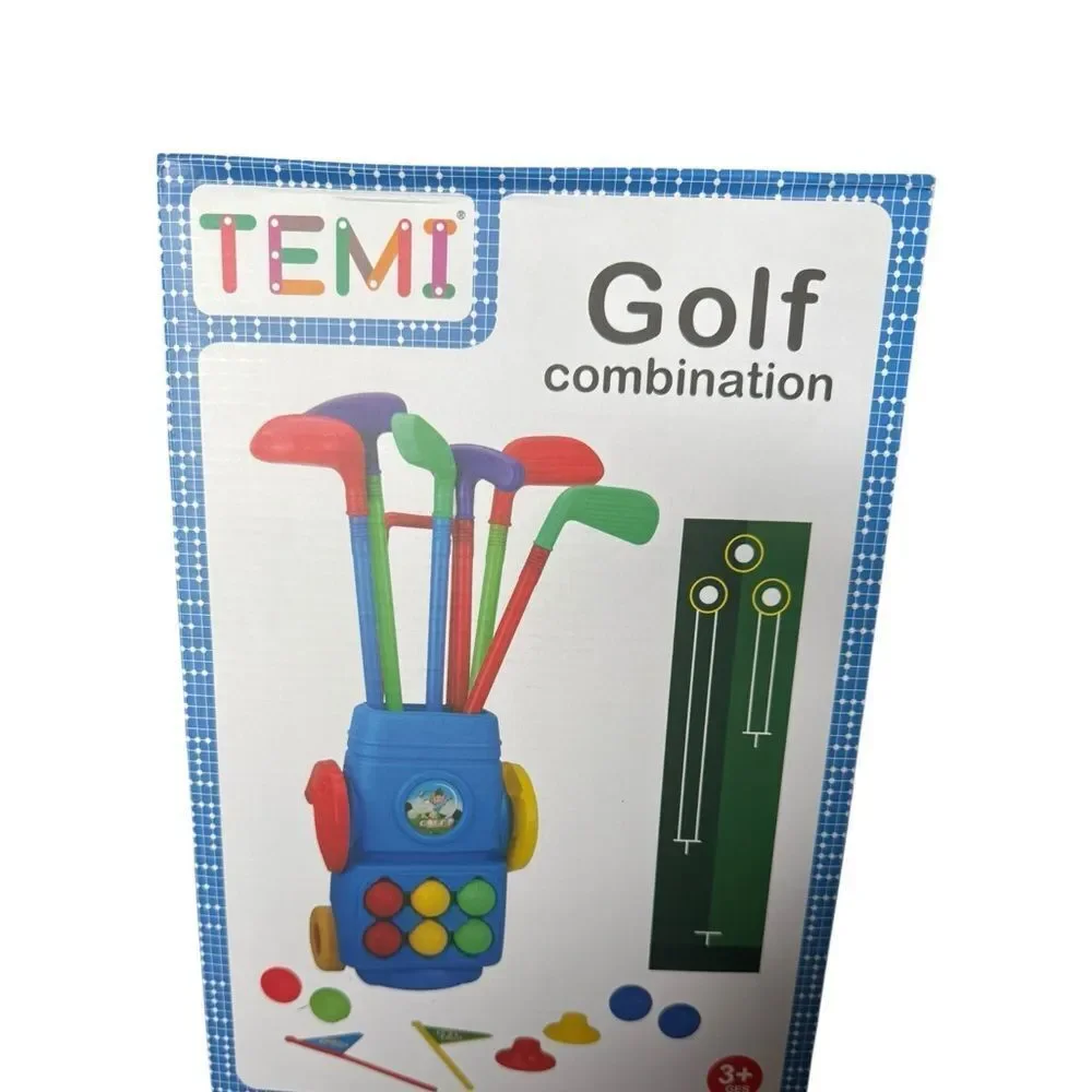 Colorful Kids Golf Set with Blue Caddy